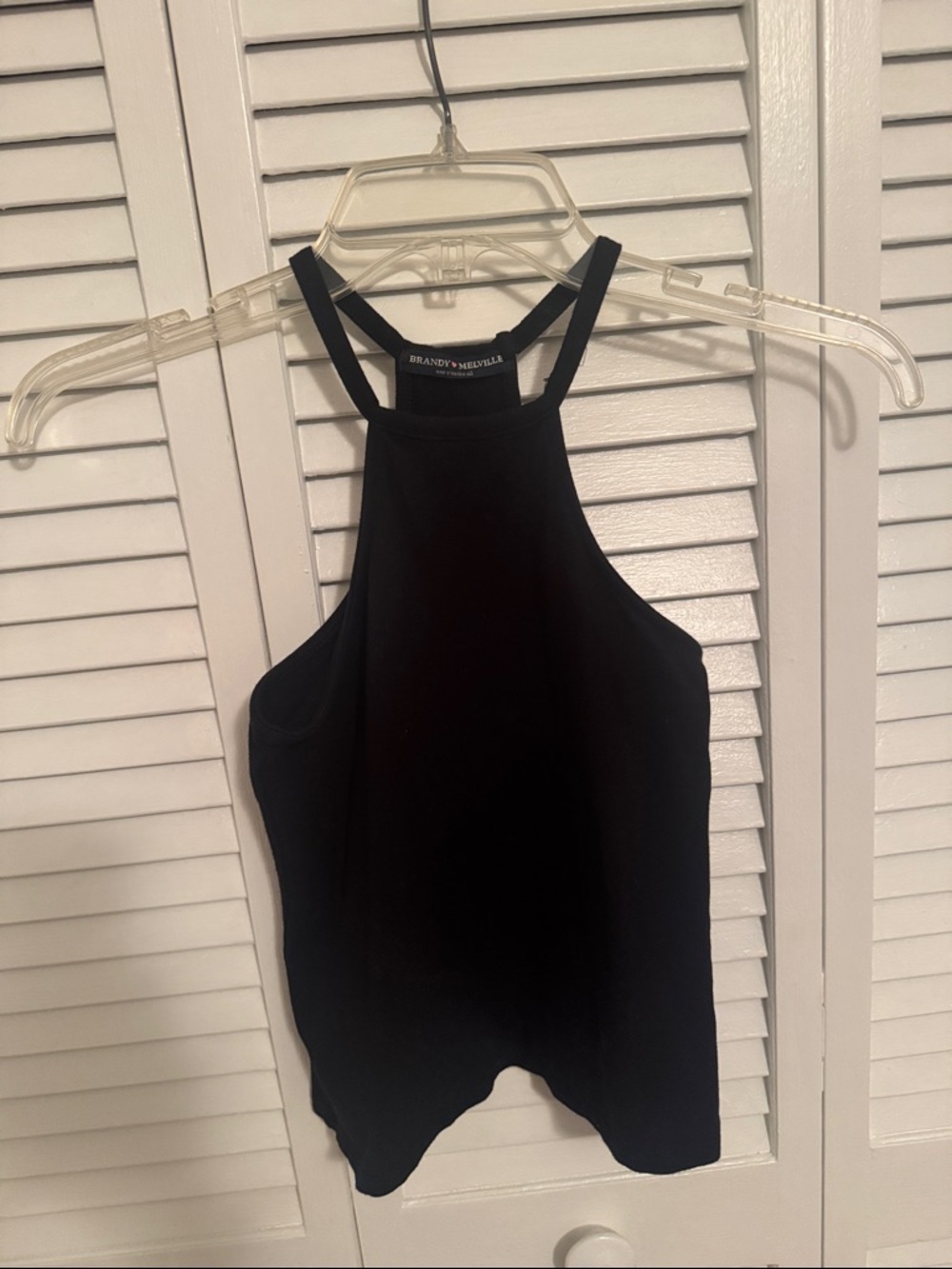 Brandy Melville Black High-Neck Double-Strap Tank